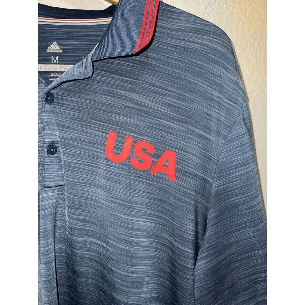 Golf Adidas Performance Mens Medium Navy Blue  Polo Shirt Short Sleeve Wicking